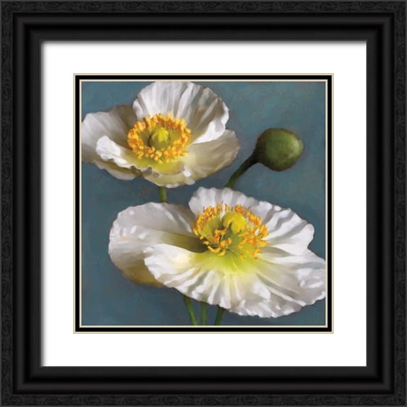 Pahl, Janel 20x20 Black Ornate Wood Framed with Double Matting Museum Art Print Titled - Poppy Parfait I