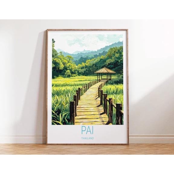 Pai Thailand Mae Hong Son Nature Wall Art, Unframed Paper Print Size 8x12