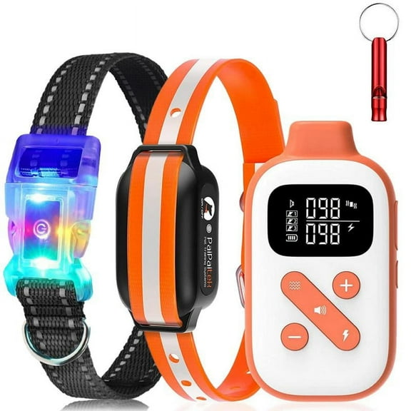 PaiPaitek Dog Training Collar with Remote and Automatic Mode-3300ft Range Dog Shock Collar,IPX7 Waterproof Dog Bark Collar+LED Dog Collar for Small Medium Large Dogs