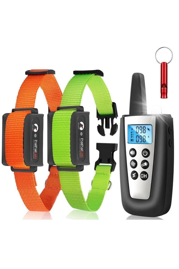 Dog Training Collar with Remote for Large Dog,Up to 3300ft Range Dog Shock Collar,Bark and Training Collar Combo,100% Waterproof Dog Bark Shock Collar with Flashlight