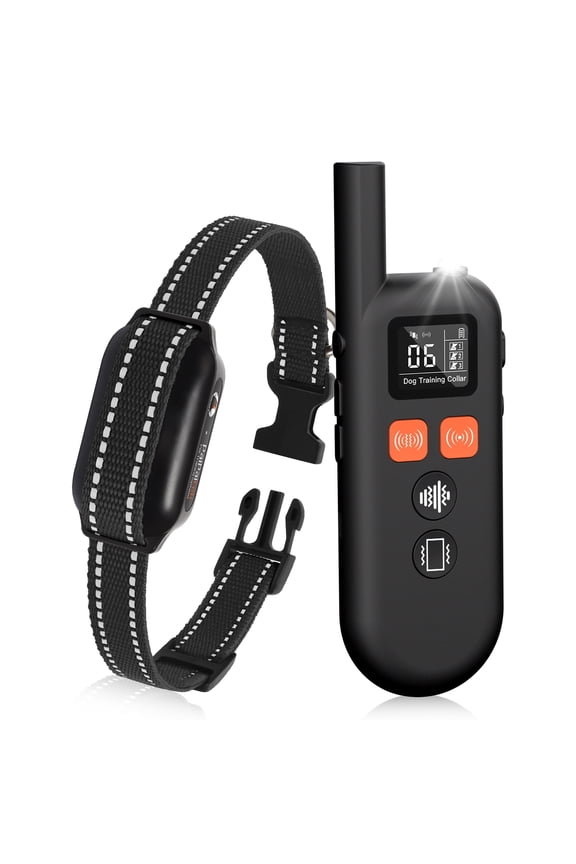 No Shock Dog Training Collar with Remote, 3300ft Long Range, Humane Vibration & Ultrasonic Collar with Beep, Security Lock, No Prongs for Small Medium Large Dogs