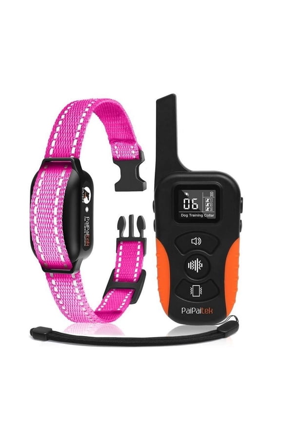 No Shock Dog Training Collar with Remote 3300ft, Vibrate & Beep, Waterproof Rechargeable