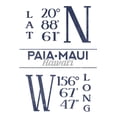 thumbnail image 1 of Paia, Hawaii, Latitude and Longitude (Blue) (9x12 Wall Art Print, Home Decor), 1 of 3