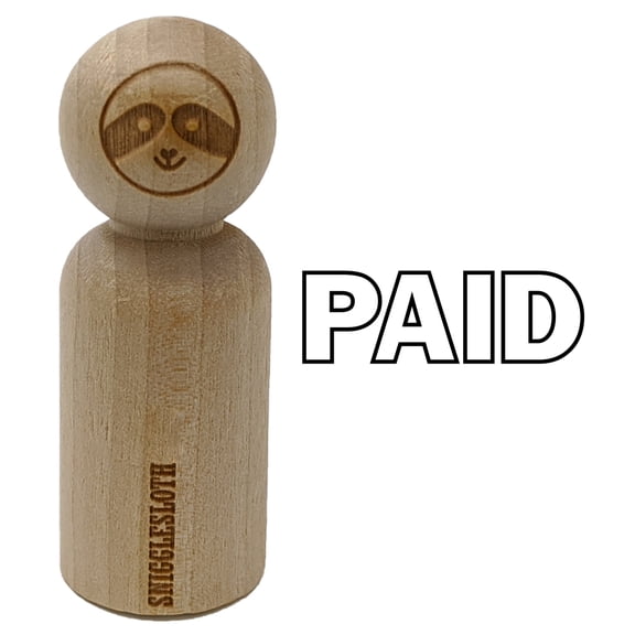 Paid Bold Text Outline Rubber Stamp for Scrapbooking Crafting Stamping - Small 3/4 Inch