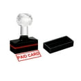thumbnail image 1 of Uxcell Black Plastic Stamp Self Inking Red Ink Office Stamps Pre Inked Message Stamp 1.8'' x 0.8'' Paid Card, 1 of 6