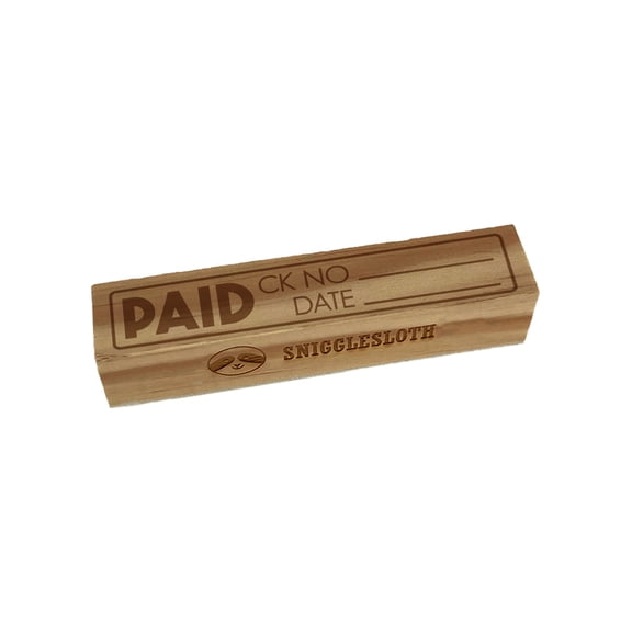 Paid Check Bold Number Date Business Office Accounting Rectangle Rubber Stamp Stamping Scrapbooking Crafting - Small 2.50in