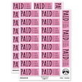 Paid Details Cash Check Credit Invoice Sticker Set - Light Pink - Gloss ...