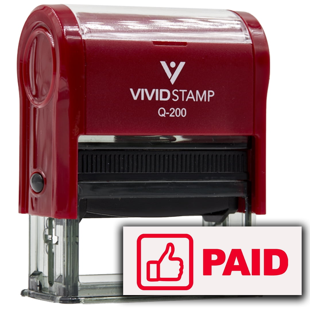 Paid (Thumbs Up) Self Inking Rubber Stamp (Red Ink) - Q-200 - Walmart.com
