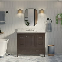 Paige 42" Bathroom Vanity with Chocolate Cabinet and Carrara Marble Top