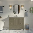 thumbnail image 1 of Paige 42" Bathroom Vanity with Weathered Gray Cabinet and Carrara Marble Top, 1 of 6