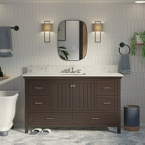 Paige 60" Single Bathroom Vanity with Chocolate Cabinet and Carrara Marble Top