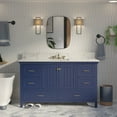 thumbnail image 1 of Paige 60" Single Bathroom Vanity with Royal Blue Cabinet and Carrara Marble Top, 1 of 6