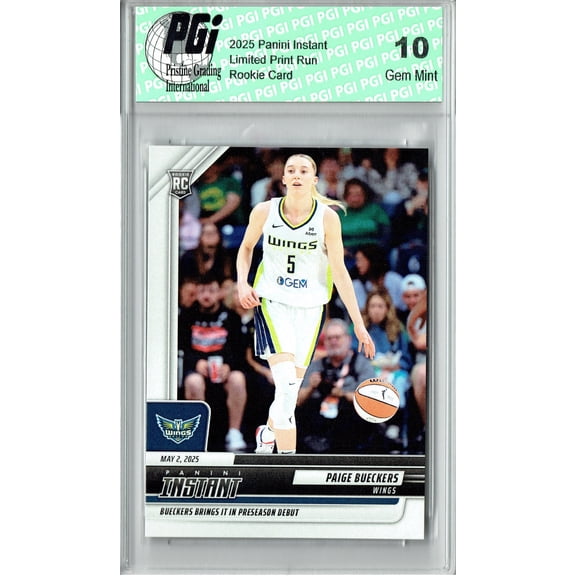 Paige Bueckers 2025 Panini Instant #1 Pro Debut Rookie Card PGI 10