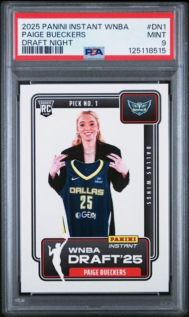Paige Bueckers 2025 Panini Instant WNBA Draft Night Rookie Card #DN1 PSA 9 Mint