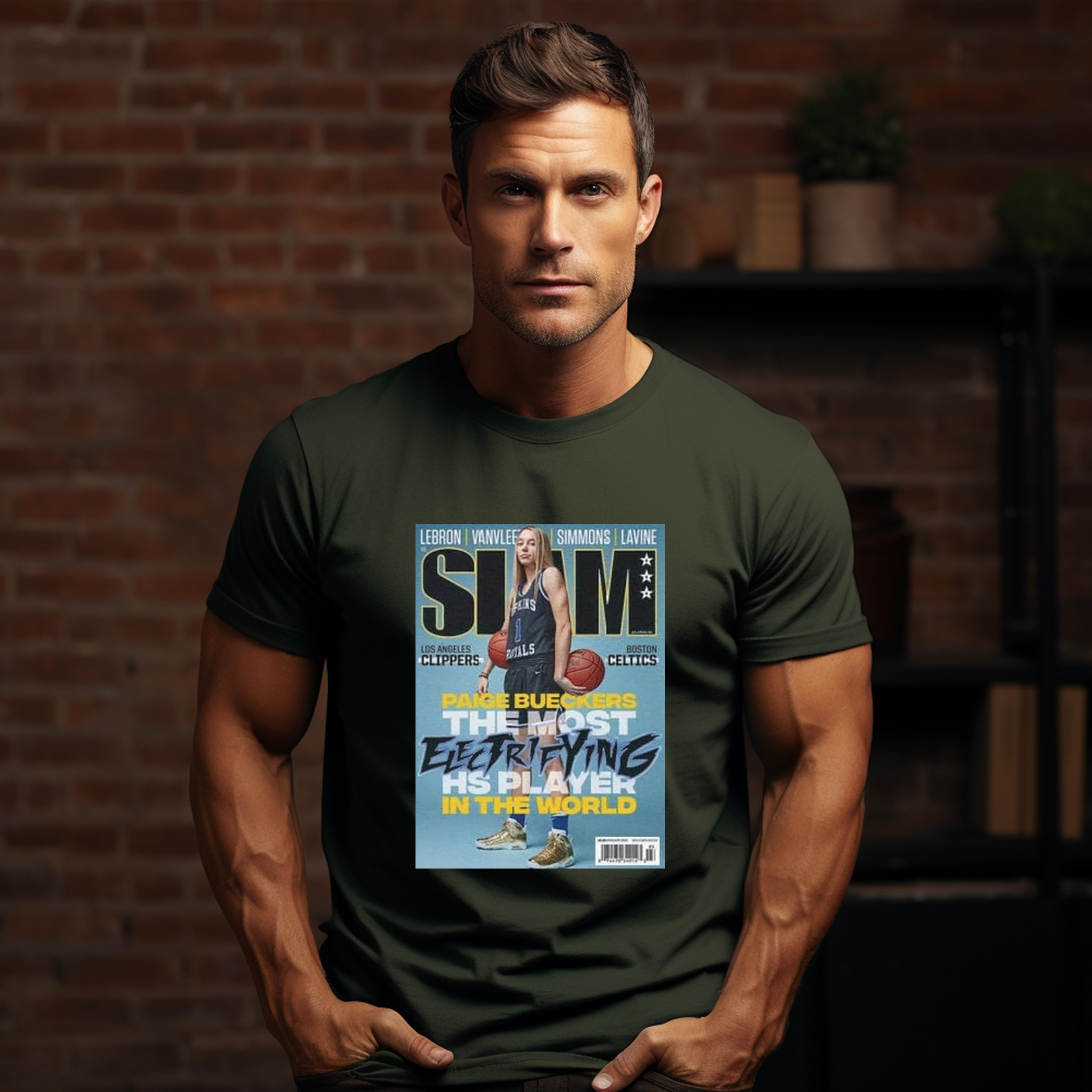 Paige Bueckers WNBA Slam Cover Tee Shirt, The unisex softstyle, 1973