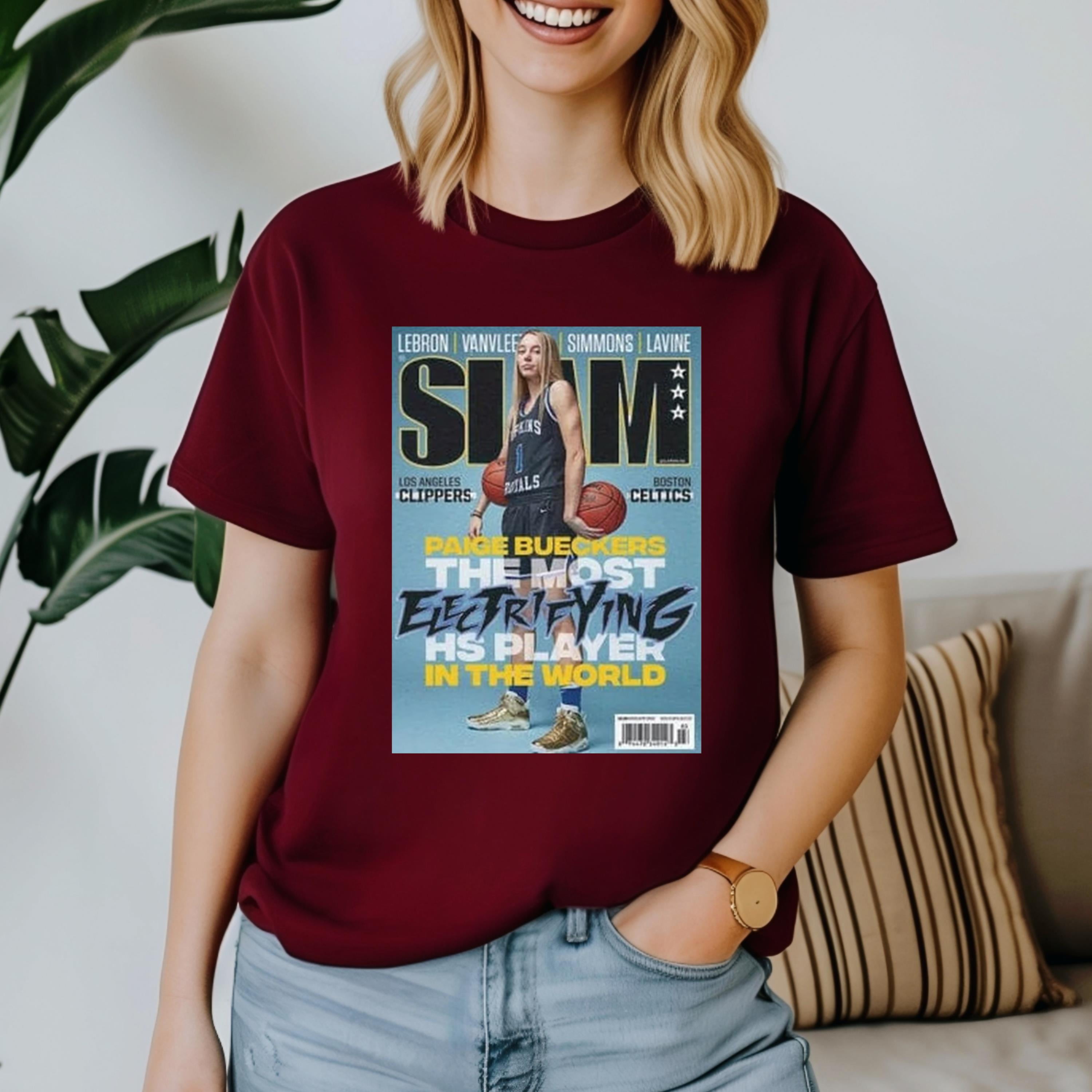 Paige Bueckers Wnba Slam Cover Tee Shirt The Unisex Soft Style T