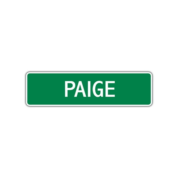 Paige Girls Children Indoor Outdoor Unique Wall Novelty Name Letter Printed Plaque Decoration Label Aluminum Metal Sign 4"x18"