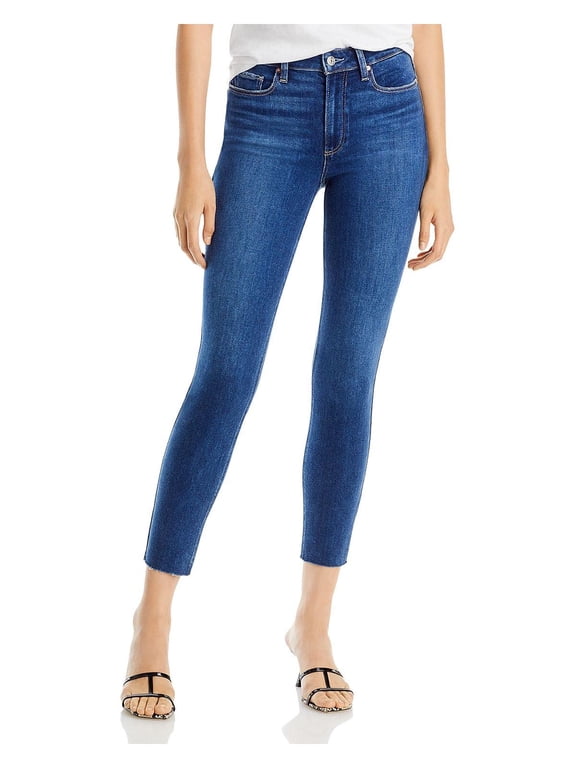 Womens Bombshell Denim Raw Hem Ankle Jeans
