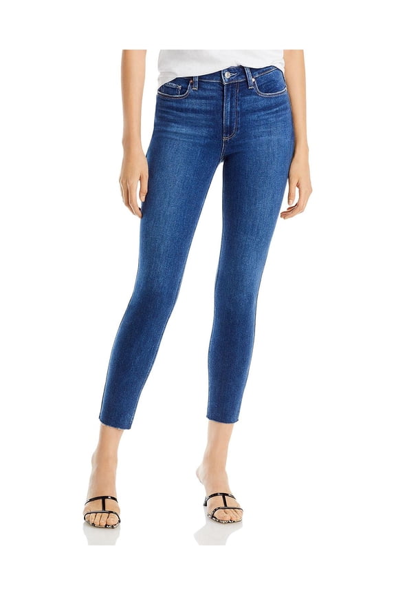 Womens Bombshell Denim Raw Hem Ankle Jeans