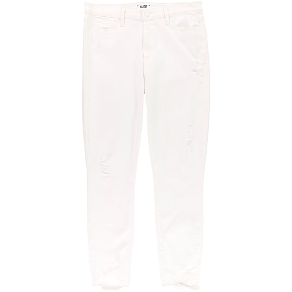Paige Womens Distressed Skinny Fit Jeans, White, 32