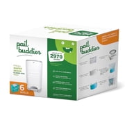 Pail Buddies Diaper Pail Refills for Dekor Classic, 6-Pack Refill Bags, Holds Up to 2,970 Diapers, Strong Disposable Liners with Odor Control, Baby Powder Scent