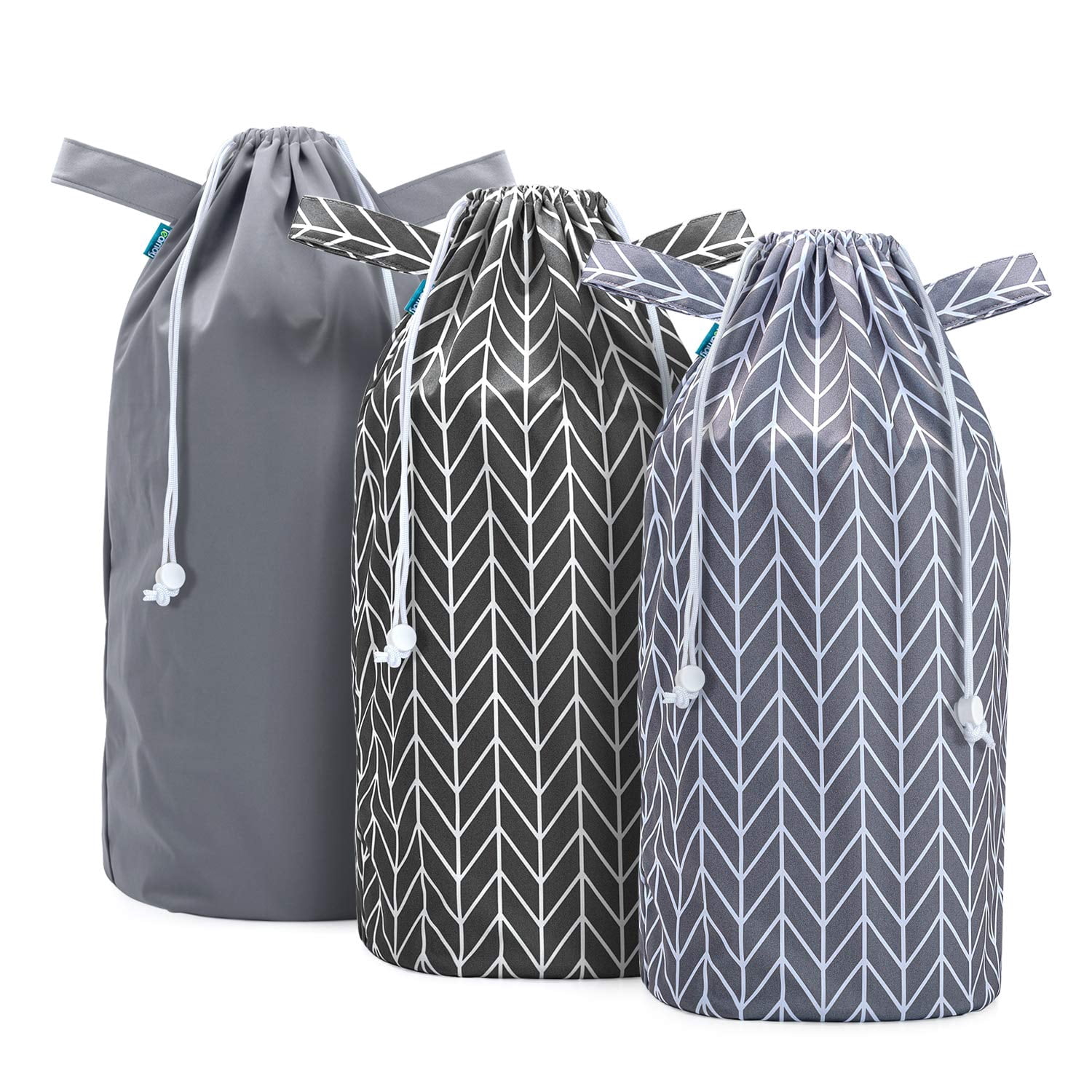 Pail Liner for Cloth Diaper(Pack of 3), Reusable Diaper Pail Wet Bag with Drawstring, Fits for Dekor, Ubbi Diaper Pails, Gray +Gray Arrows +Black Arrows