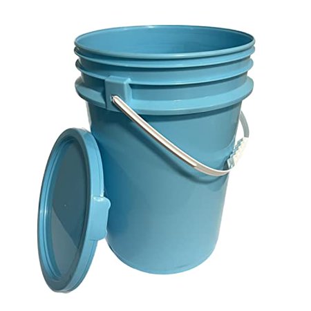 Pail - Outdoor 6 Gon Bucket with Lid (Aqua Blue, 1Pack)
