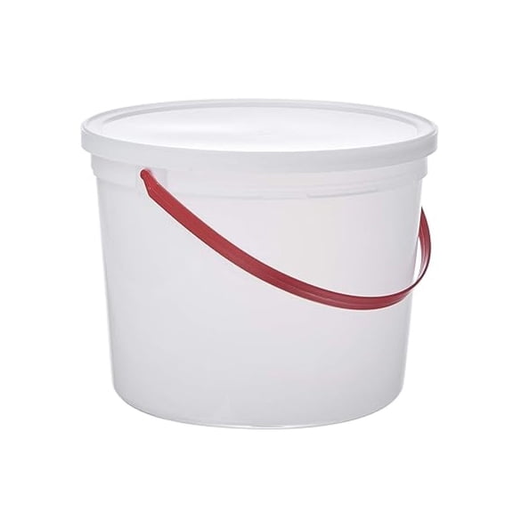 Pail with Handle, HDPE, 5 Quart, Natural, 10 Piece