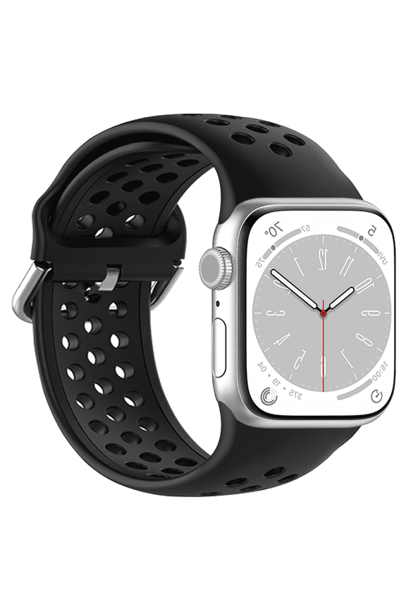 Bands Compatible with Apple Watch 46mm 42mm 44mm 45mm 49MM,Silicone Replacement Strap Wristbands for iWatch Series 10/9/8/7/6/5/4/3/2/1/SE/SE2/Ultra/Ultra2(42/44/45/46/49MM,Black)