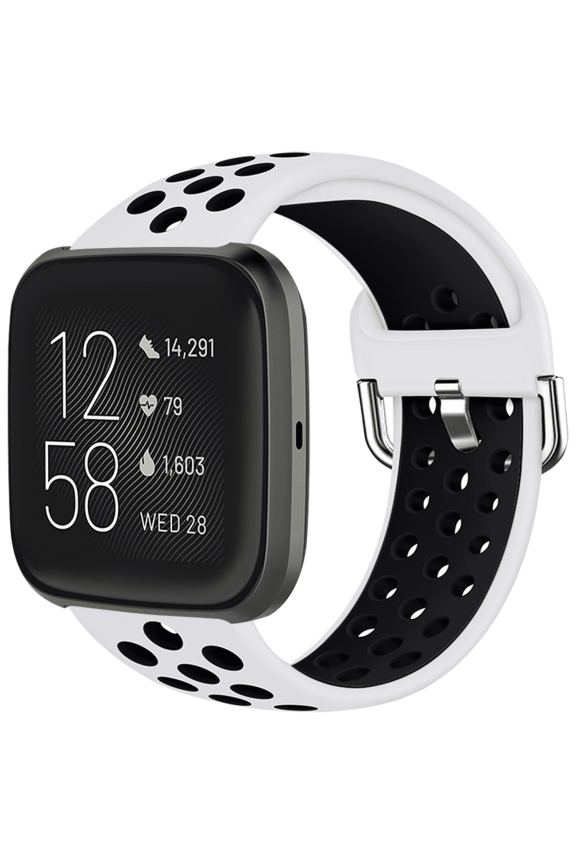 Bands Compatible with Fitbit Versa 2 and Fitbit Versa/Versa Lite/Versa Special Editon, Soft Replacement Sport Wristbands for Fitbit Versa 2 Women Men(White/Black)