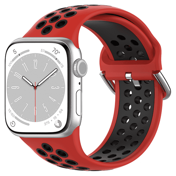 Pailebi Straps Compatible with Apple Watch Band 38mm 40mm 41mm for Women Men, Soft Elastic Strap Wristbands Replacement for iWatch SE/SE 2 Series 10/9/8/7/6/5/4/3/2/1(38/40/41MM,Red/Black)