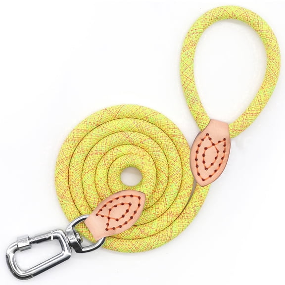 Pailebi 6ft Heavy Duty Dog Leash, Strong Nylon Dog Leash for Large Dogs Medium Small Size Dogs, Heavy Duty Dog Rope Leash for 18-120 lbs Dogs (Yellow,6 FT - 3/8")