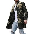 thumbnail image 1 of Paille Mens Notch Casual Overcoats Business Trench Coat Jacket Winter Warm Peacoat Black B XL, 1 of 2