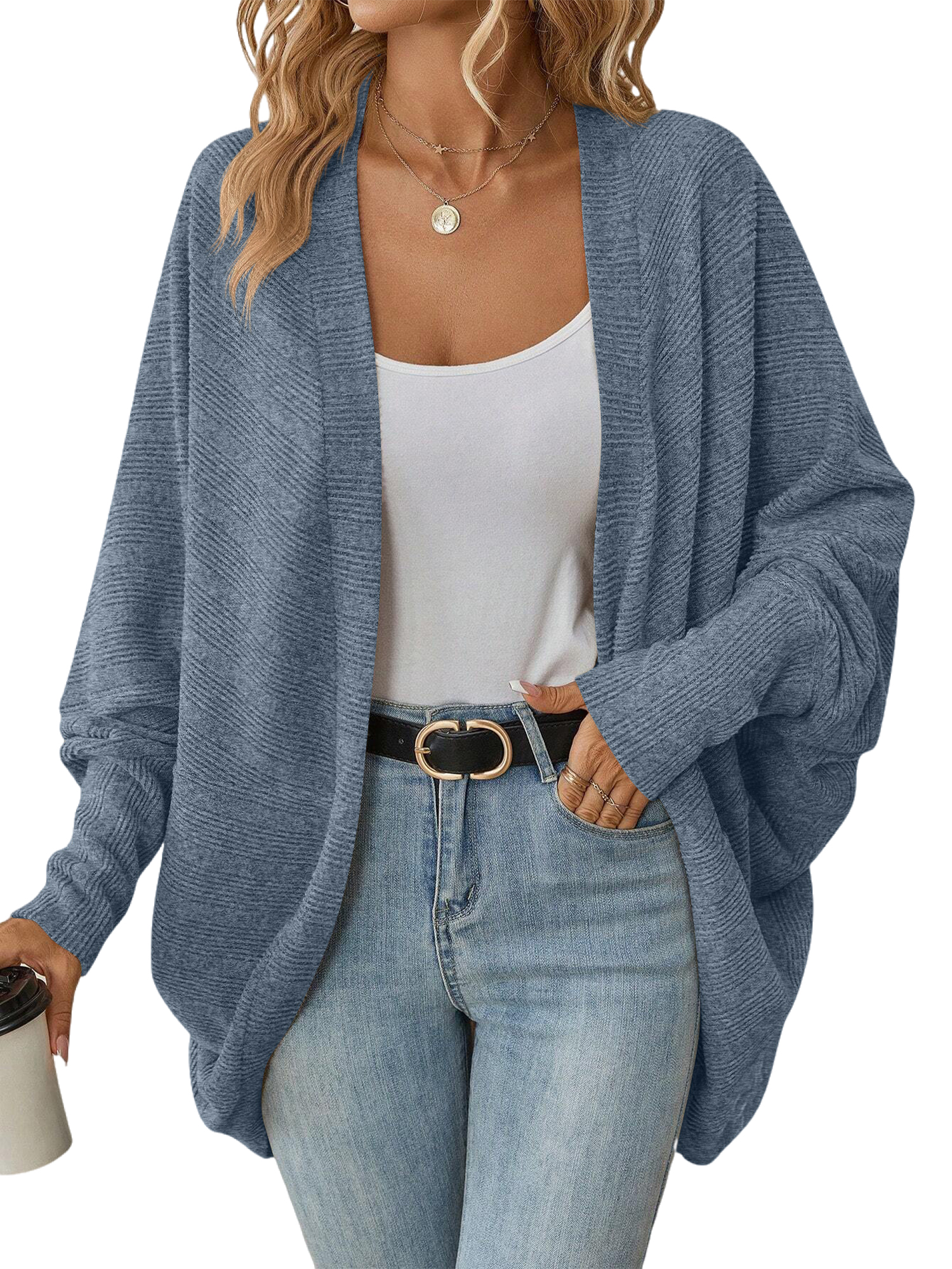 Paille Women Cardigans Long Bat Sleeve Cardigan Sweater Open Front ...