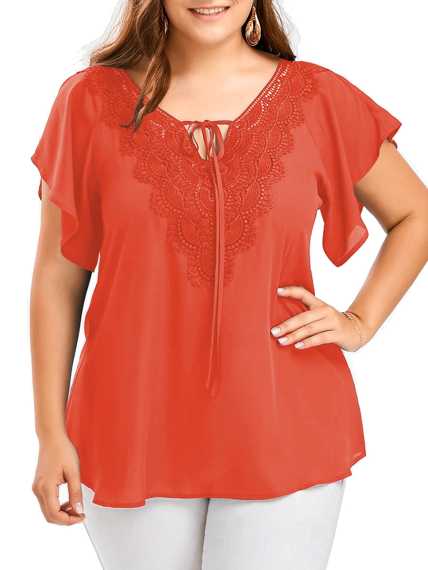 Yihaojia Women's Boho Floral Print Tunic Top - Plus Size Long Sleeve Blouse