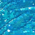 thumbnail image 1 of Paillette Sequins On Mesh Fabric 3/4 Inch Circles On Stretch Knit Polyester Net By The Yard - Holographic Turquoise (5 Yards), 1 of 3