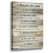 Paimuni 7 Rules of Life Motivational Wall Art Inspirational Quotes Canvas Prints Ready to Hang 12x16 inch
