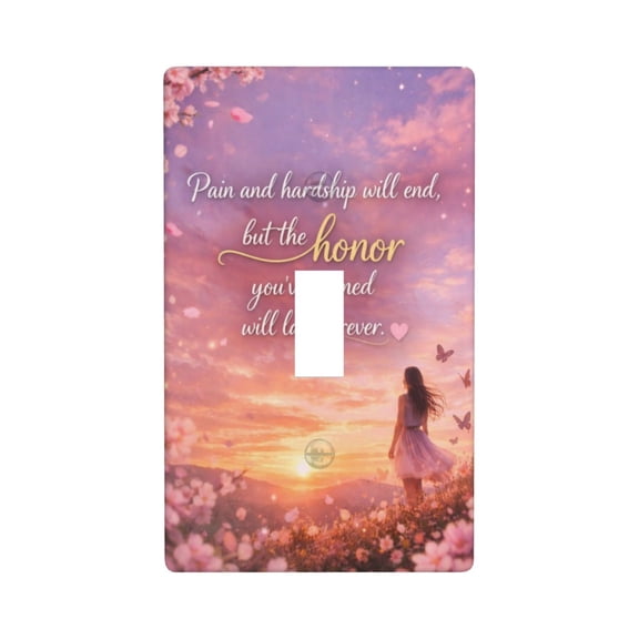 Pain And Hardship Will End Decorative Light Switch Cover Plate, 1 Gang Wall Plate for Bedroom Bathroom