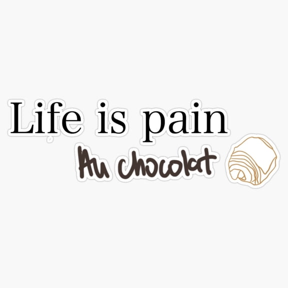 Pain Au Chocolat French Pastry Joke Vinyl Sticker
