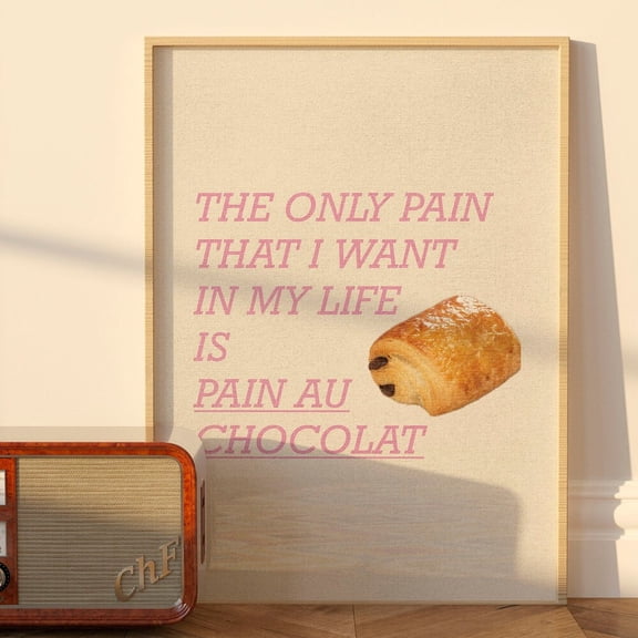 Pain Au Chocolat Wall Print Coffee Station Coffee Wall Art Kitchen Decor