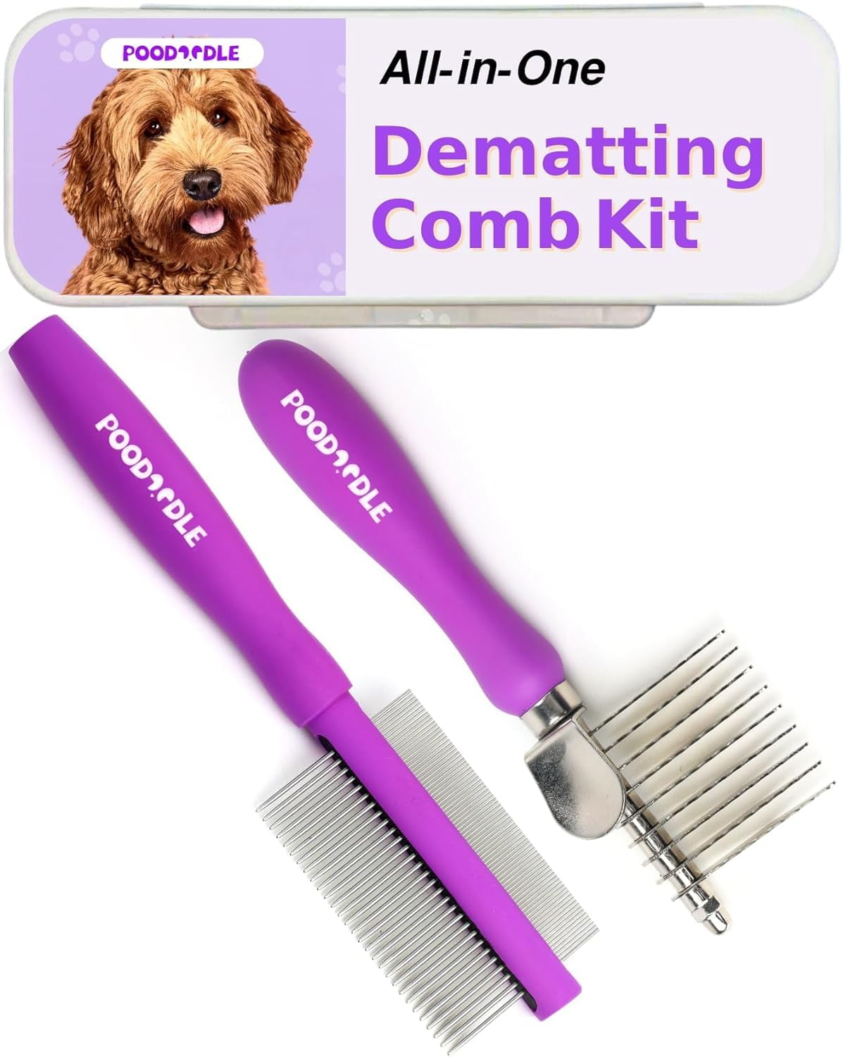 Pain-Free Dematting Comb Kit for Dogs & Cats, Dematting Rake ...