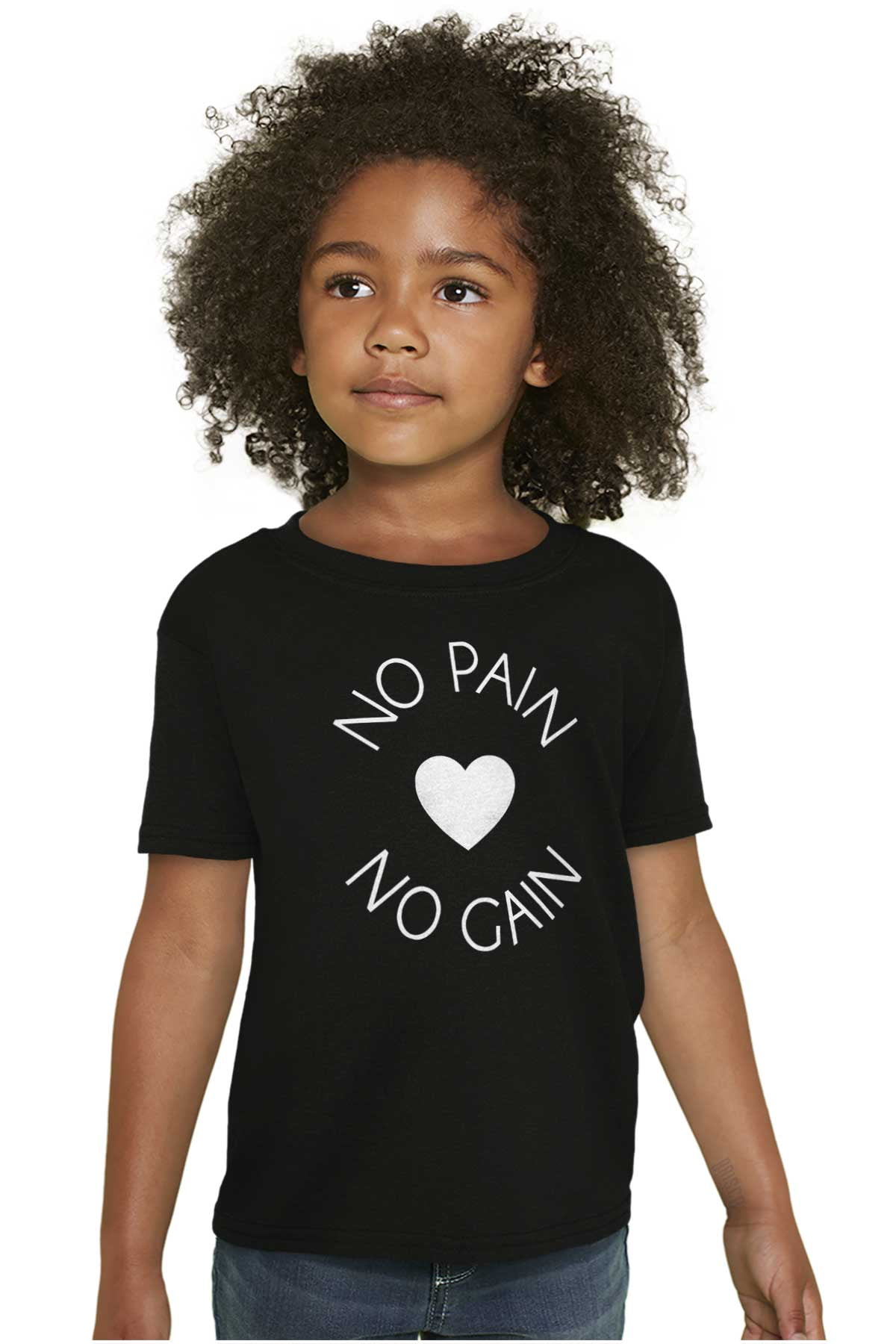 Pain No Gain Motivational Workout Girls Kids T Shirt Tees Teen Brisco ...