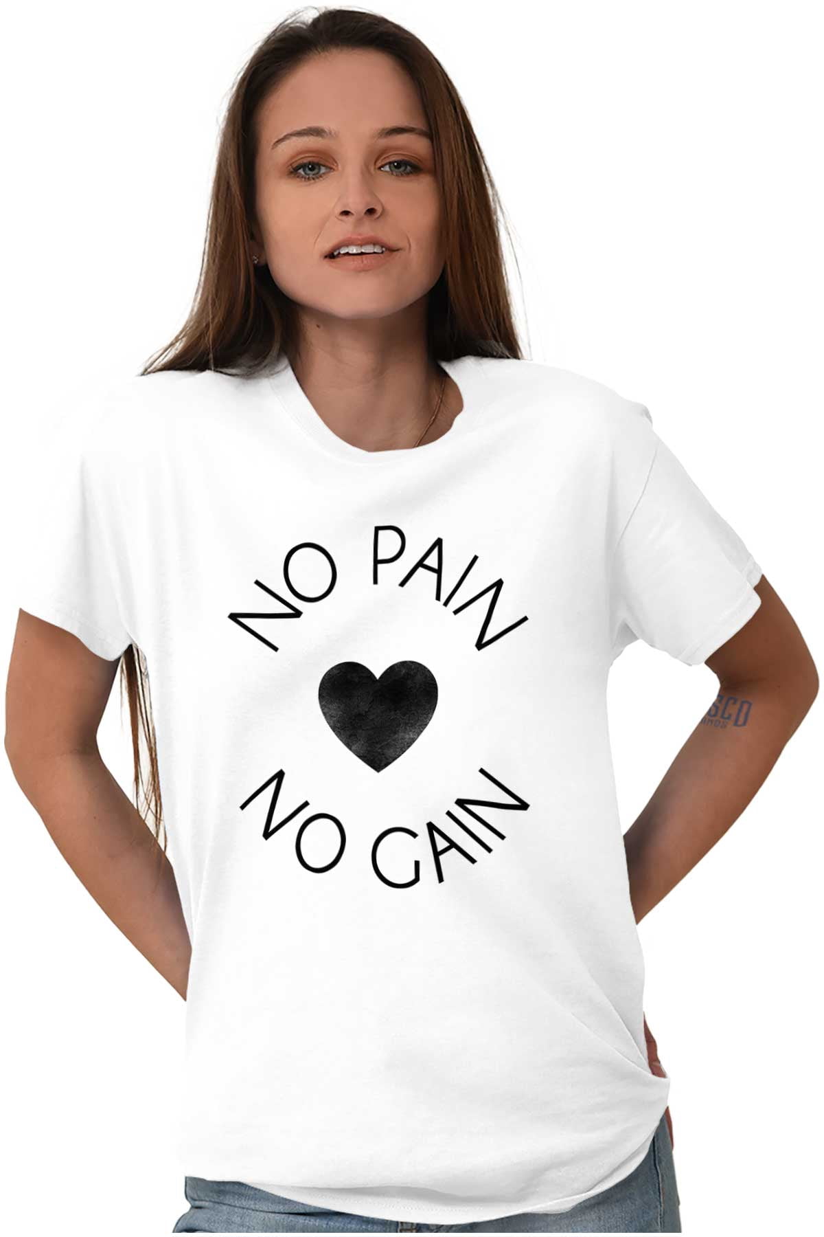 Pain No Gain Motivational Workout Women's Graphic T Shirt Tees Brisco ...
