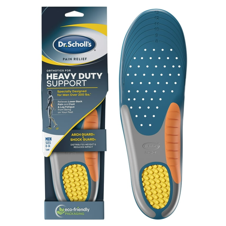 Pain Relief Orthotic Heavy Duty Support Insoles, Men Sizes 8 to 14, Gray/Blue/Orange/Yellow, Pair Pain Relief Orthotic Heavy Duty Support Insoles, Men Sizes 8 to 14, Gray/Blue/Orange/Yellow, Pair