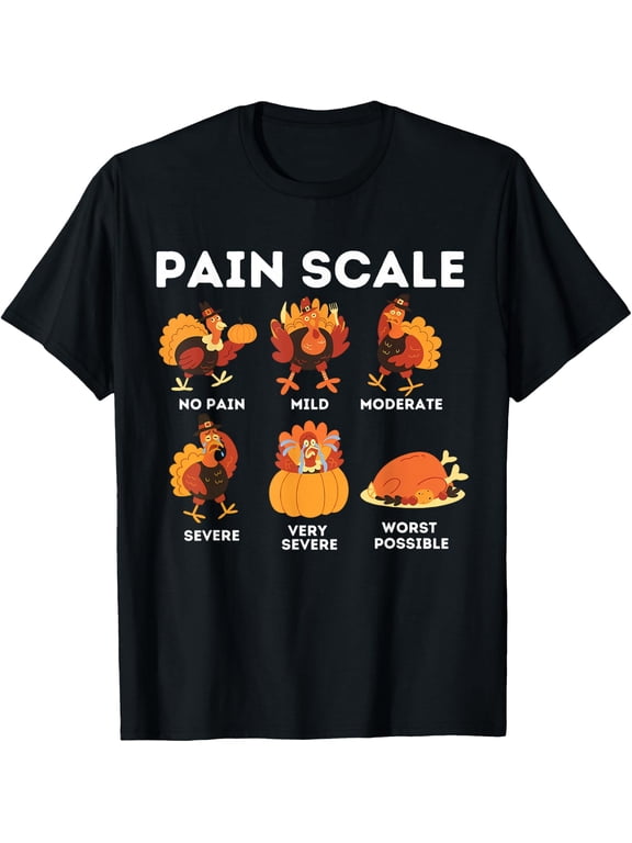 Pain Scale Turkey Funny Trauma Nurse Thanksgiving Unisex T-Shirt