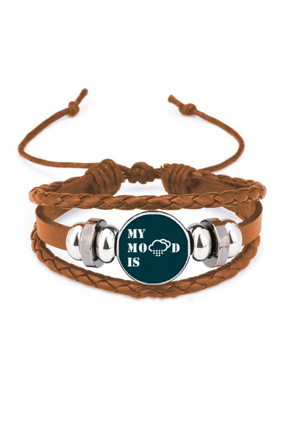 Pain Weather Rainstorm Art Deco Fashion Bracelet Wristband Leather Jewelry Ornament