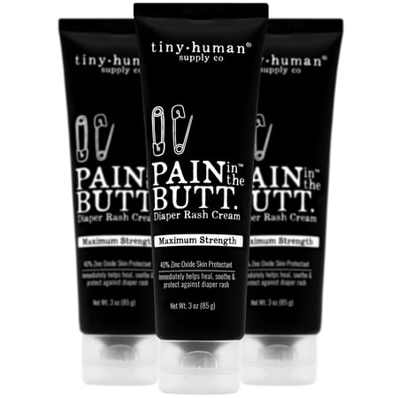 Pain in the Butt MAX Diaper Rash Cream, 3oz, 3-Pack, Butt Paste with 40% Zinc Oxide