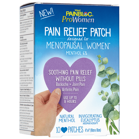 PainBloc24 ProWomen Pain Relief Patch for Menopausal Women, Natural Pain Relief without Pills for Backache, Joint Pain, and Arthritis Pain, 10 Patches