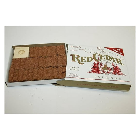 Paine's Red Cedar - 32 Cones With Holder - Real Wood Incense
