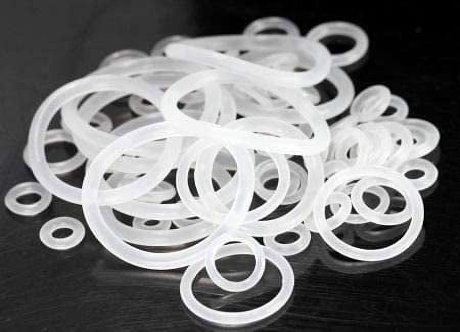 Painful Pleasures Spare Clear Silicone O-Rings - Bag of 100-6mm ~ 2g ...